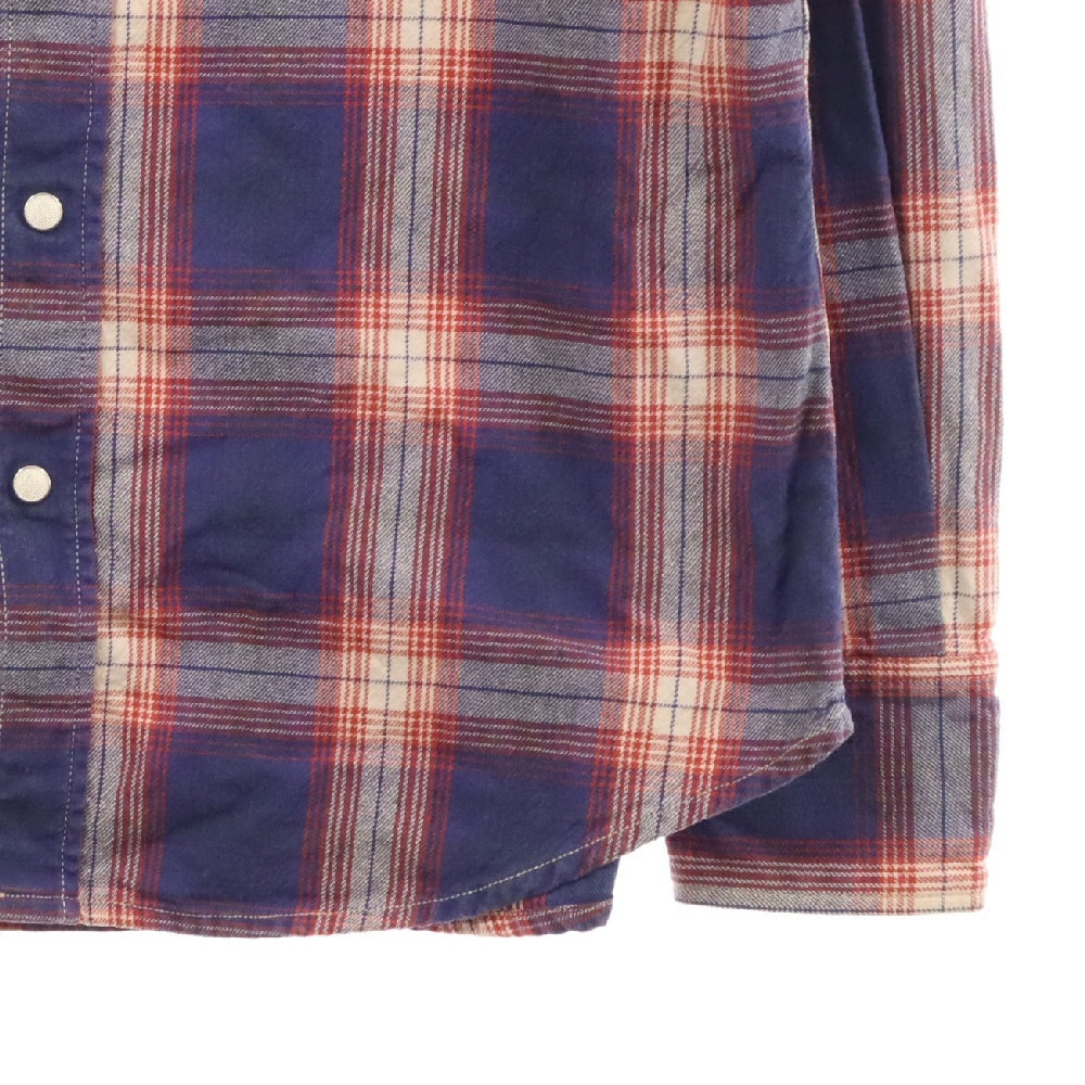 Wrangler(ラングラー) 70S復刻 チェック フランネルシャツ 長袖シャツ ブルー/レッド