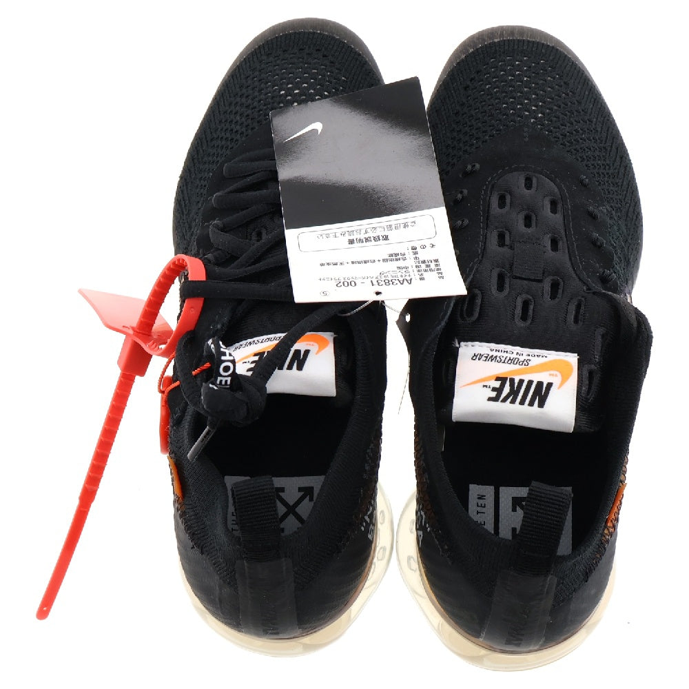 NIKE(ナイキ) × OFF-WHITE THE 10 AIR VAPORMAX FK オフホワイト エアヴェイパーマックス フライニット ローカットスニーカー ブラック US7/25cm AA3831-002