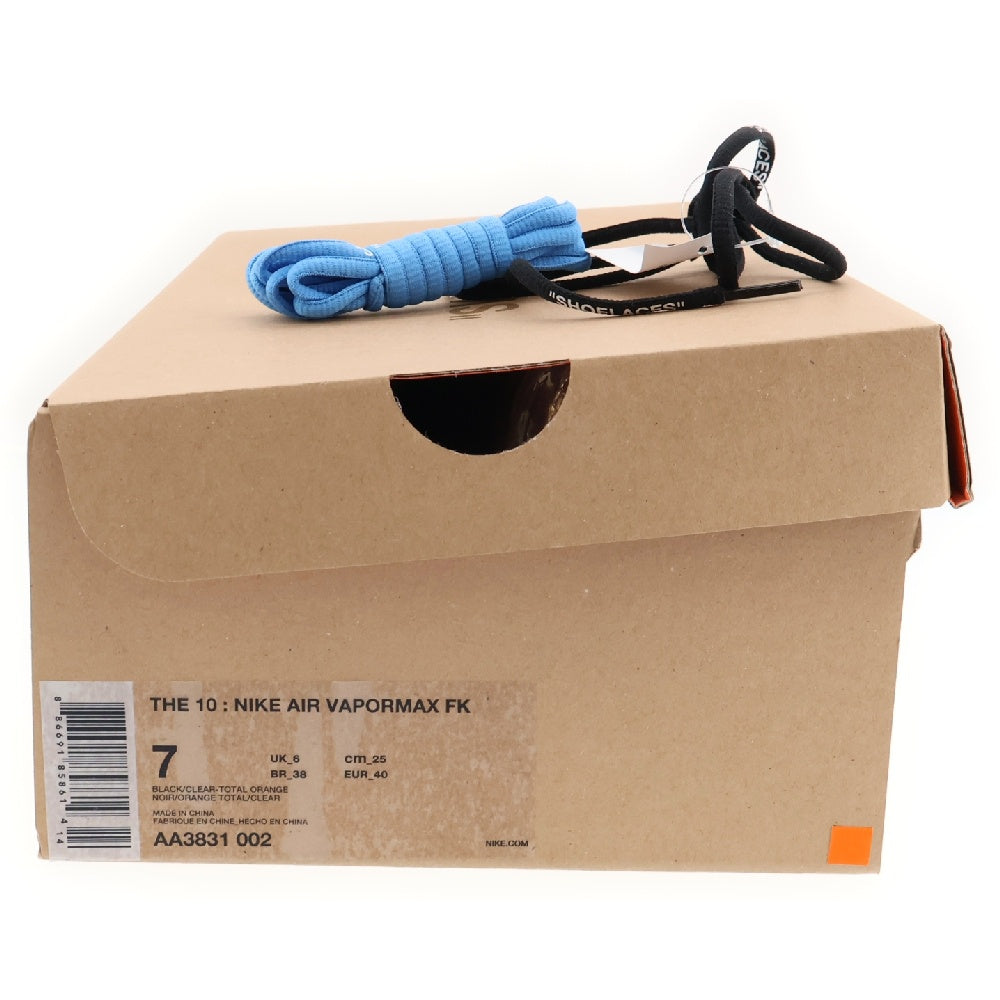 NIKE(ナイキ) × OFF-WHITE THE 10 AIR VAPORMAX FK オフホワイト エアヴェイパーマックス フライニット ローカットスニーカー ブラック US7/25cm AA3831-002