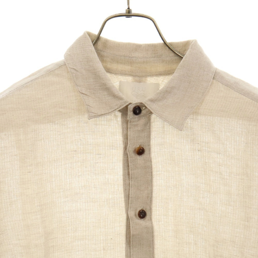 URU(ウル) LINEN SILK GAUZE PULLOVER リネンシルクガーゼ プルオーバー 長袖シャツ アイボリー 20SLSG03