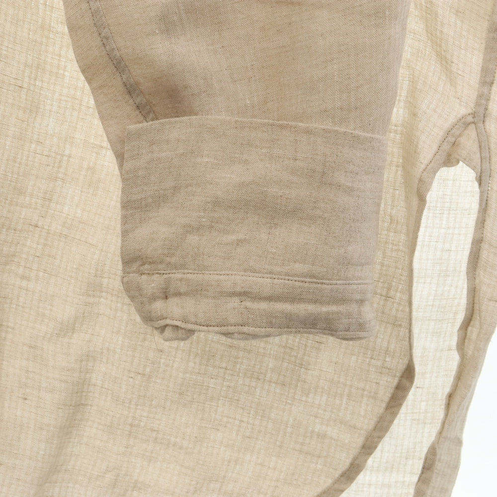 URU(ウル) LINEN SILK GAUZE PULLOVER リネンシルクガーゼ プルオーバー 長袖シャツ アイボリー 20SLSG03