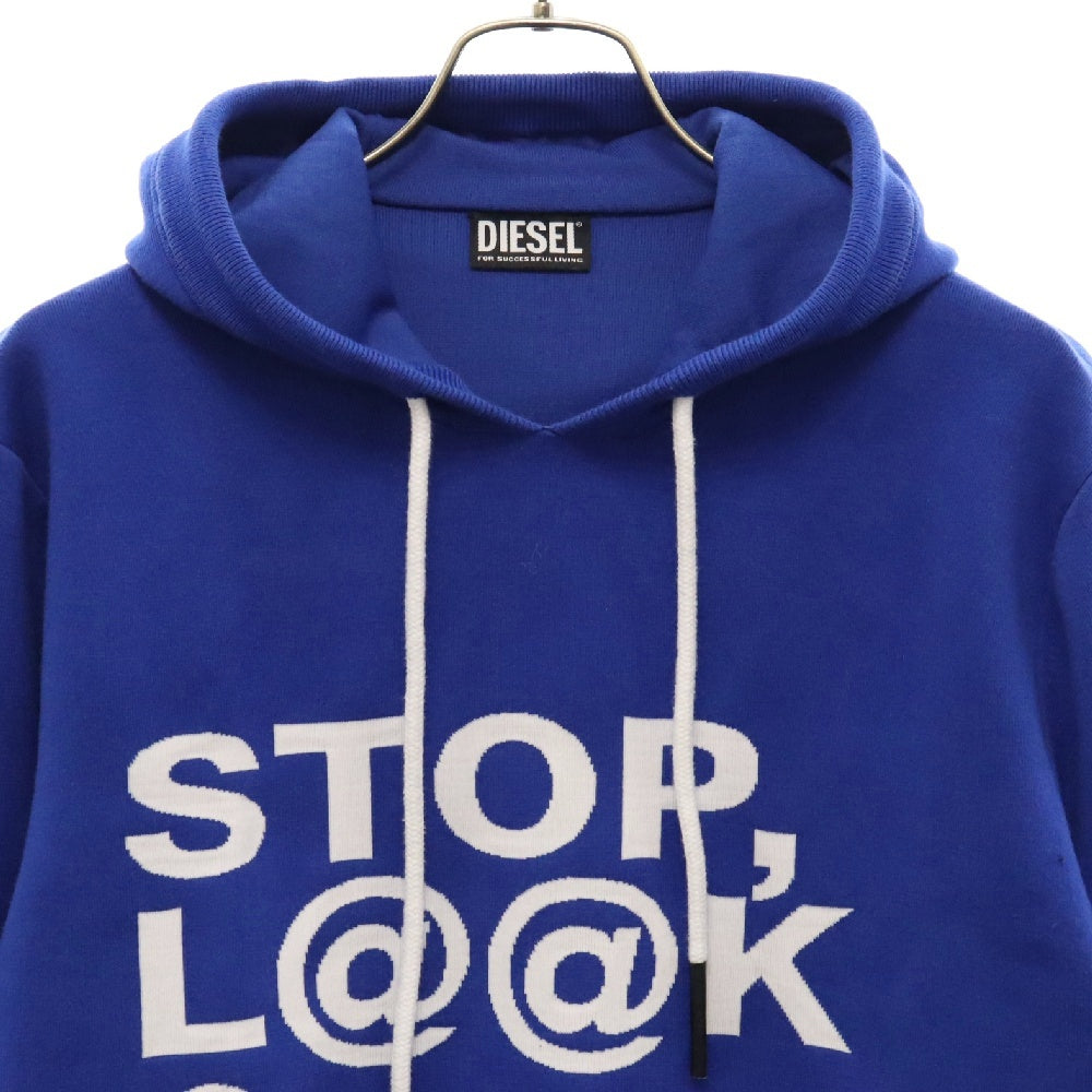 DIESEL(ディーゼル) K-ORIENTAL フロントプリント スウェット プルオーバーパーカー フーディー ブルー A02857 OJCAV