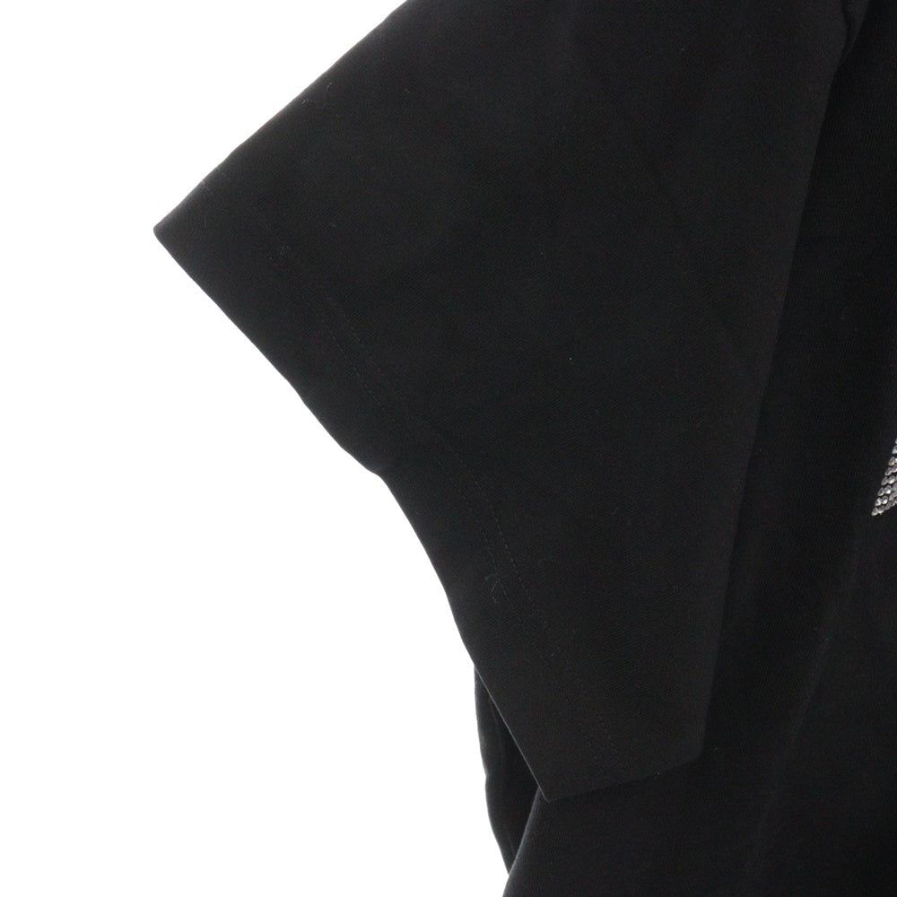 BALENCIAGA(バレンシアガ) Paris StrassラインストーンオーバーサイズTシャツ ブラック 787349 TRVL5