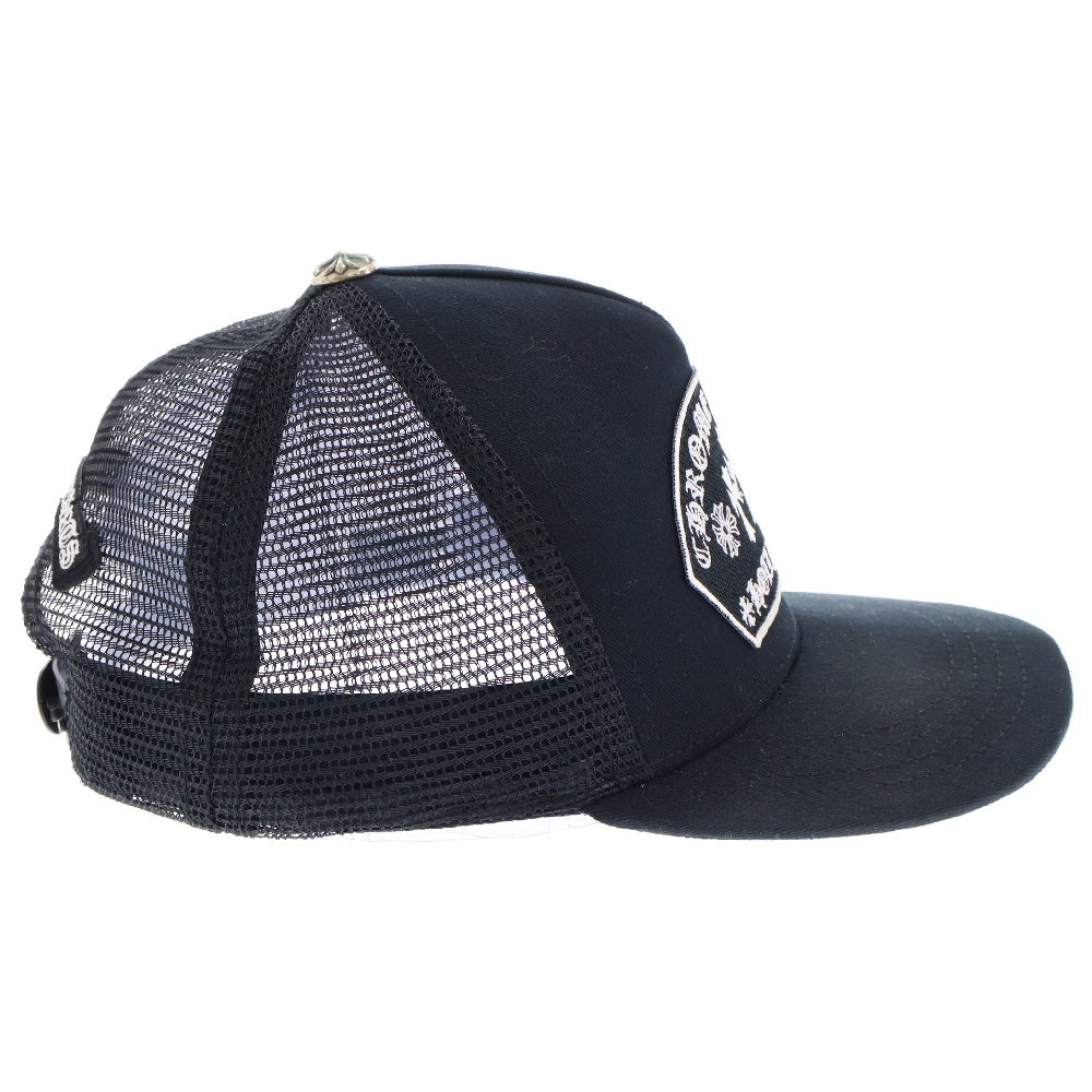 CHROME HEARTS(クロムハーツ) TRUCKER CAP トラッカーキャップ セメタリークロス刺繍クロスボール付メッシュキャップ 帽子 ブラック/シルバー