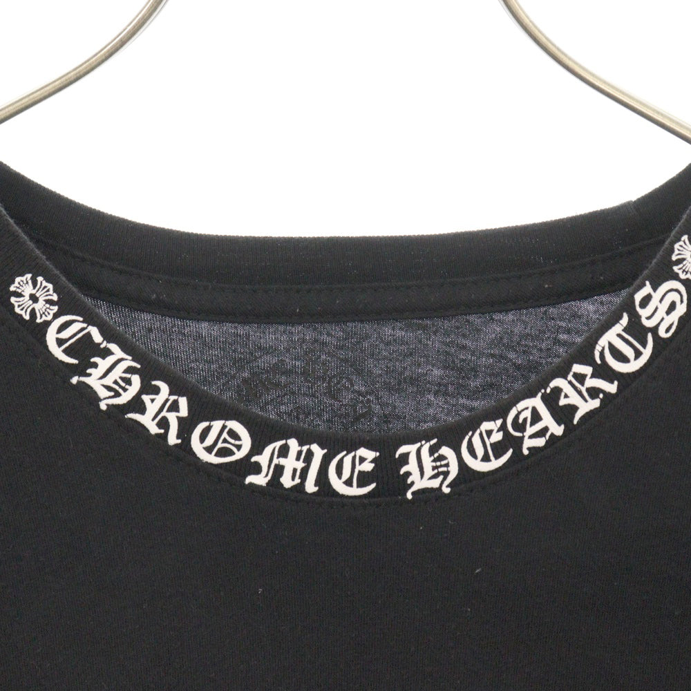 CHROME HEARTS(クロムハーツ) NECK LOGO TEE ネックロゴプリント クルーネック 半袖Tシャツ カットソー ブラック