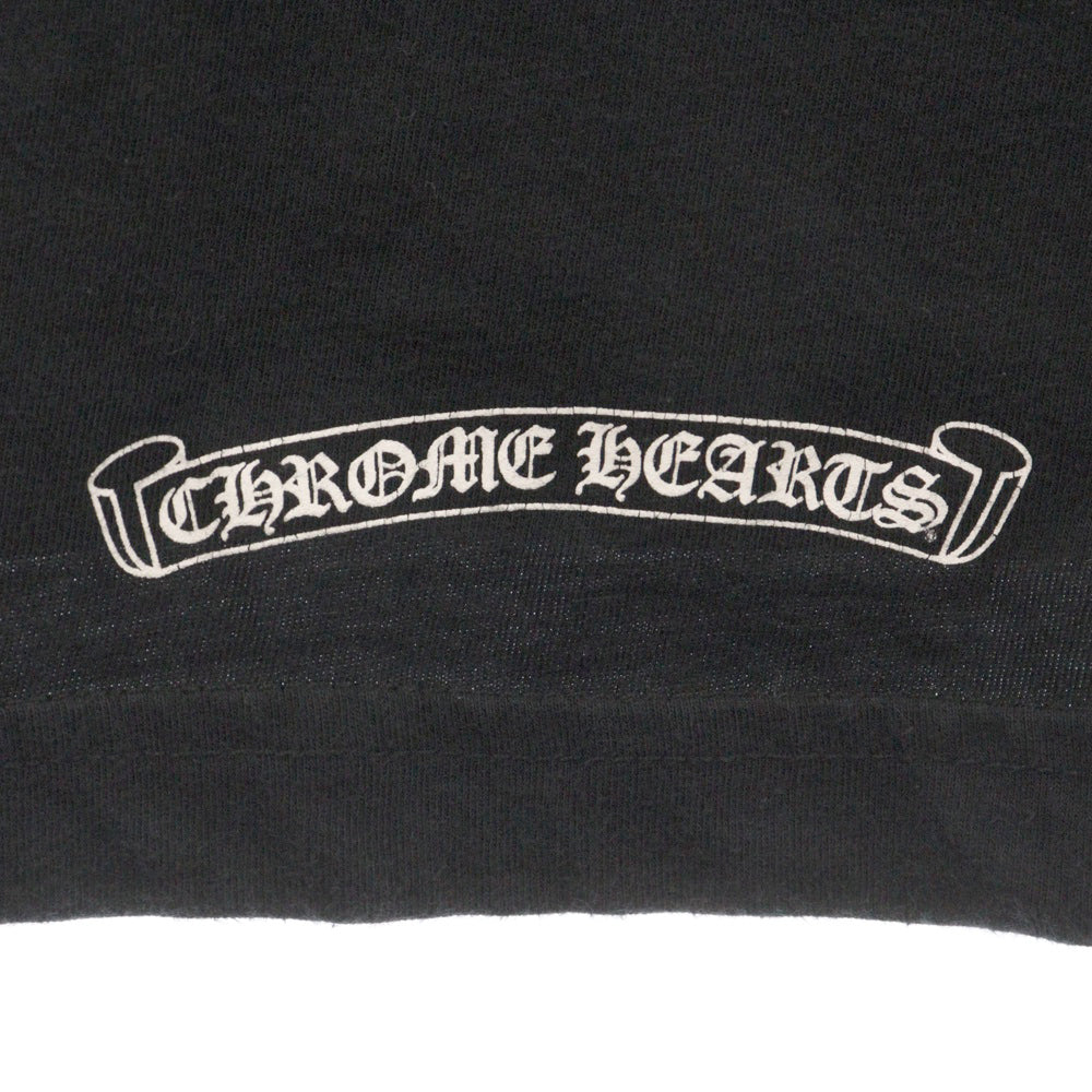 CHROME HEARTS(クロムハーツ) NECK LOGO TEE ネックロゴプリント クルーネック 半袖Tシャツ カットソー ブラック