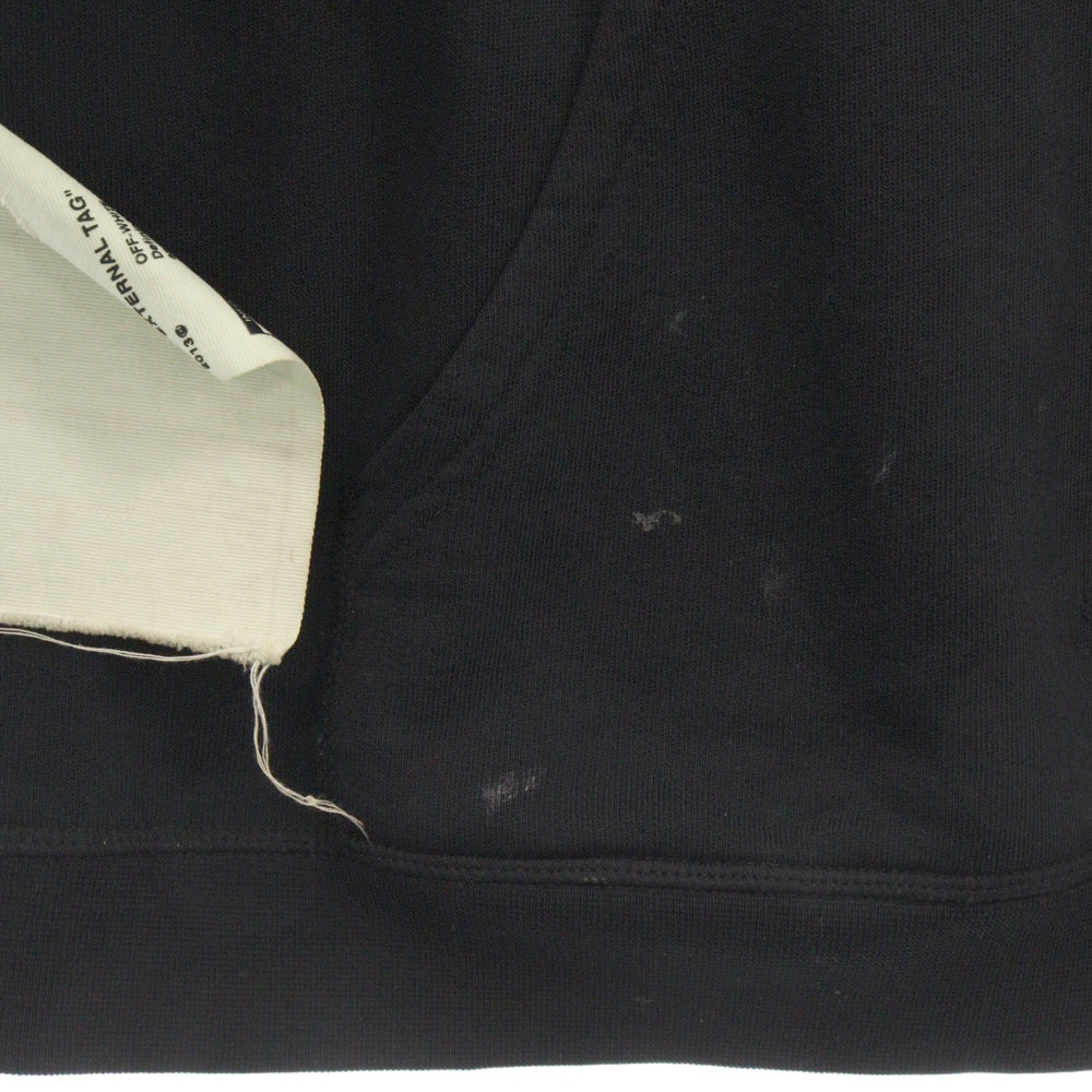 OFF-WHITE(オフホワイト) Something & Associates ロゴプリント スウェット プルオーバー パーカー ブラック OMBB034T19003049