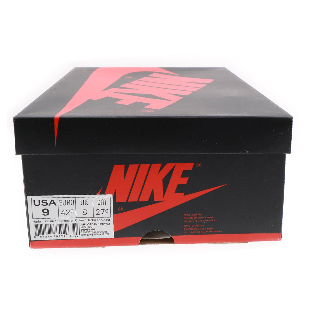 NIKE(ナイキ) AIR JORDAN 1 RETRO HIGH OG YELLOW OCHRE エアジョーダン1 イエローオークル ハイカットスニーカー ホワイト/イエロー US9/27cm 555088-109