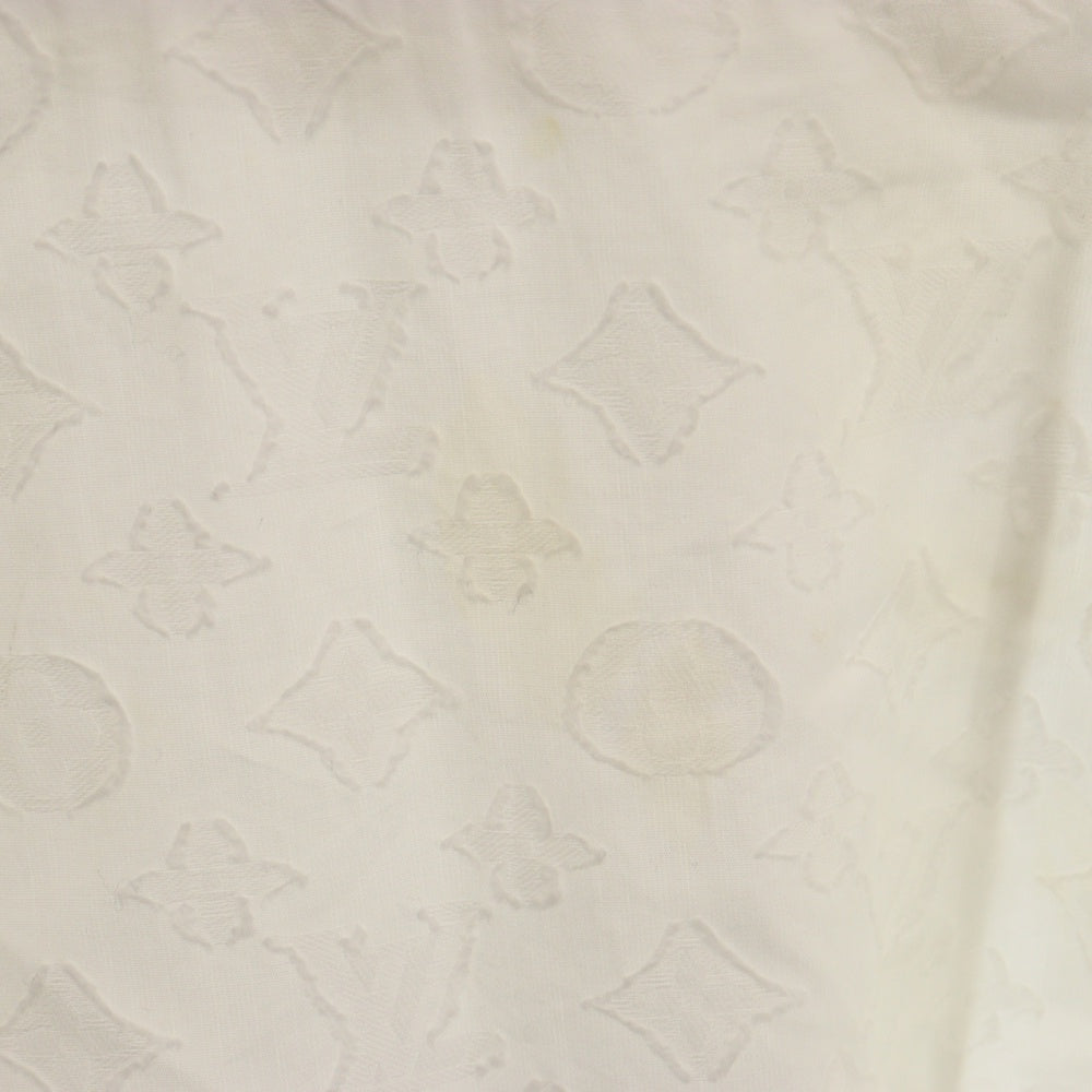 LOUIS VUITTON(ルイヴィトン) 22AW モノグラム レリーフフラウンス ラップ スカート ロゴ 金ボタン ホワイト RW222W AQV FNSK18 レディース