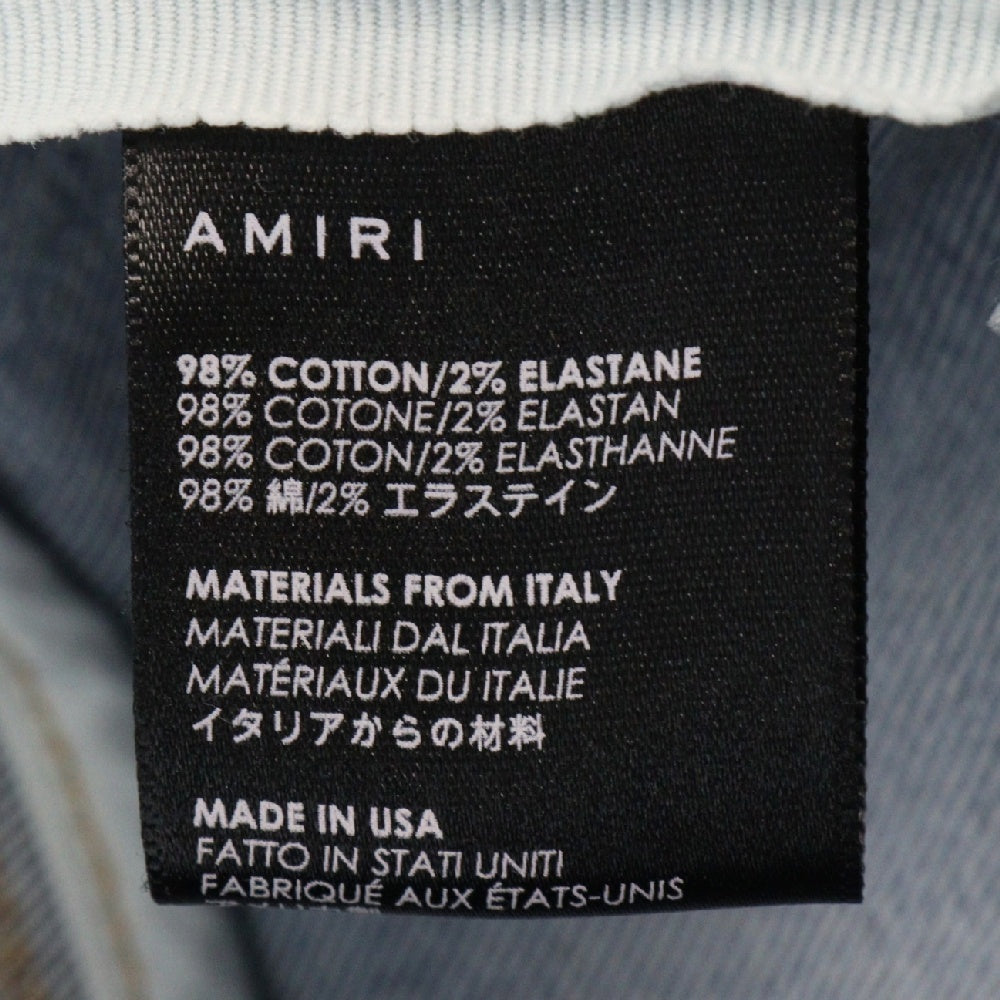 AMIRI(アミリ) ダメージ加工 サイドライン スキニーデニムパンツ インディゴ