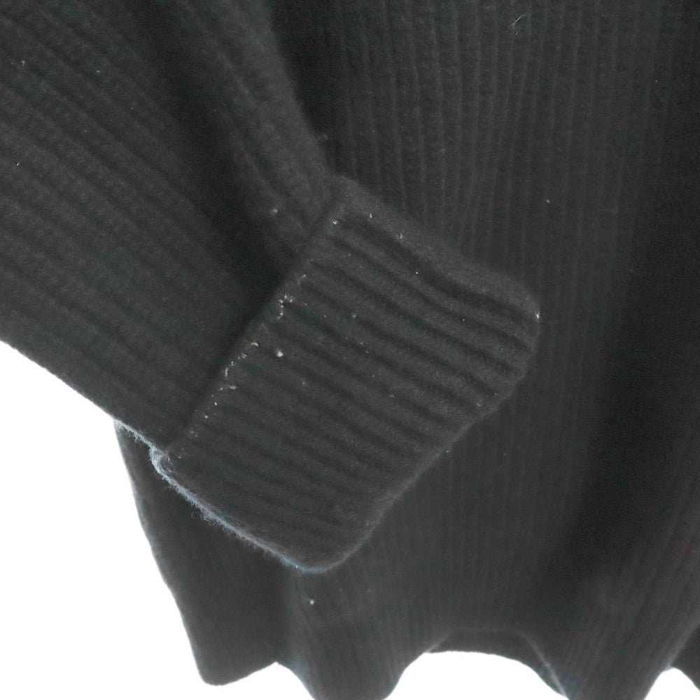 CELINE(セリーヌ) 21AW Oversized Celine Sweater In Ribbed Wool ロゴ刺繍 オーバーサイズ ウールニット セーター ブラック 2A19R423P