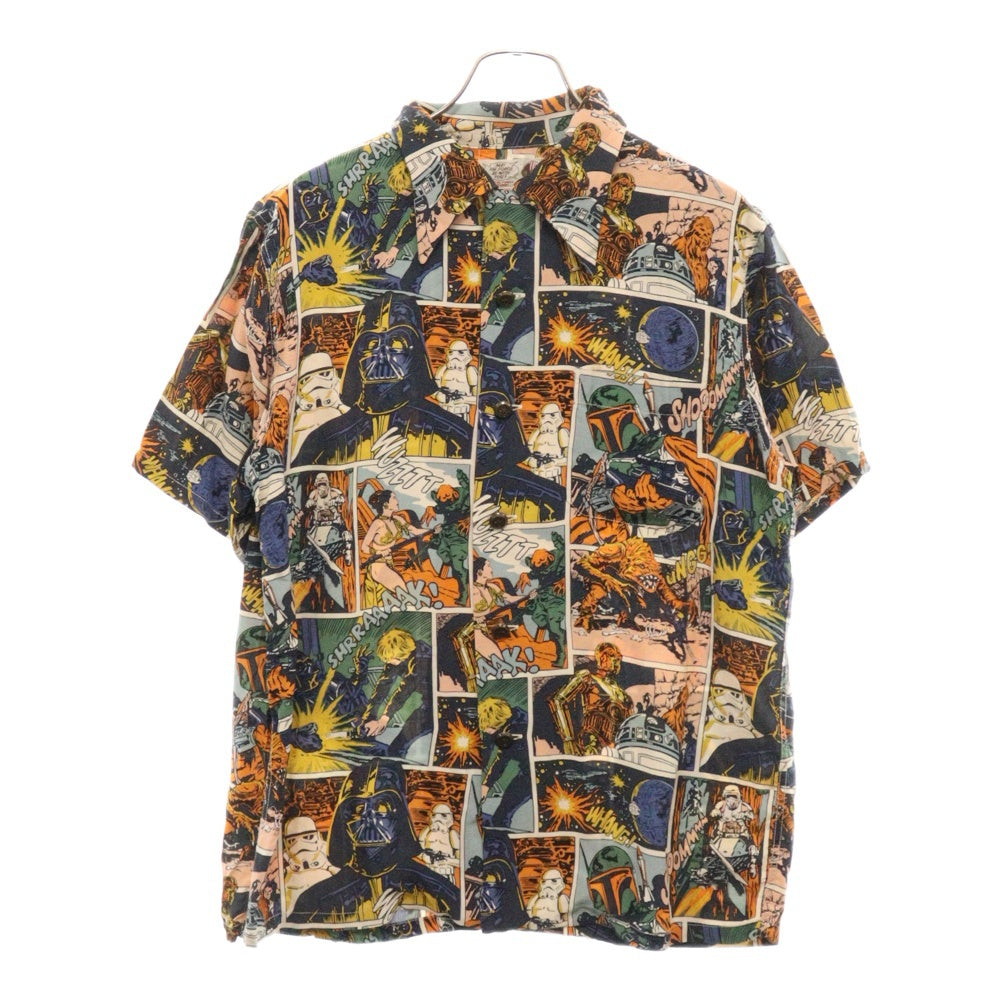 THE REAL McCOY'S(ザリアルマッコイ) ×STAR WARS S/S Rayon Shirt スターウォーズ 冒険王 総柄 レーヨン 半袖 アロハシャツ マルチ