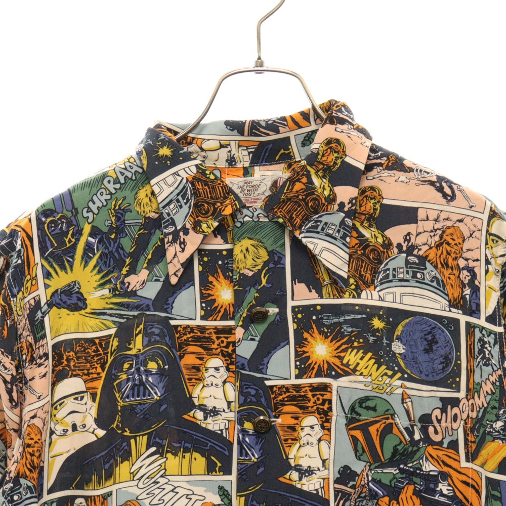 THE REAL McCOY'S(ザリアルマッコイ) ×STAR WARS S/S Rayon Shirt スターウォーズ 冒険王 総柄 レーヨン 半袖 アロハシャツ マルチ