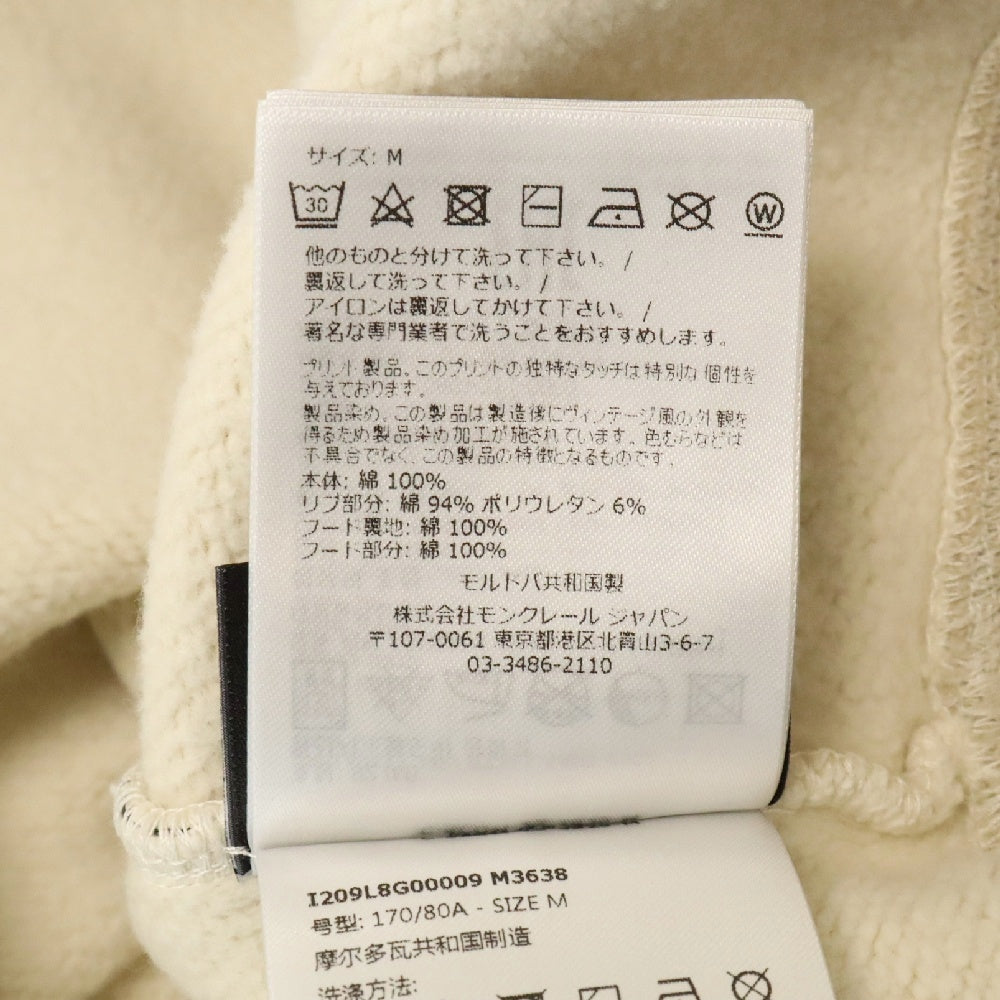 MONCLER(モンクレール) 23AW ×Palm Angels Logo Pullover Parka パームエンジェルス ロゴ スウェットプルオーバーパーカー アイボリー I209L8G00009