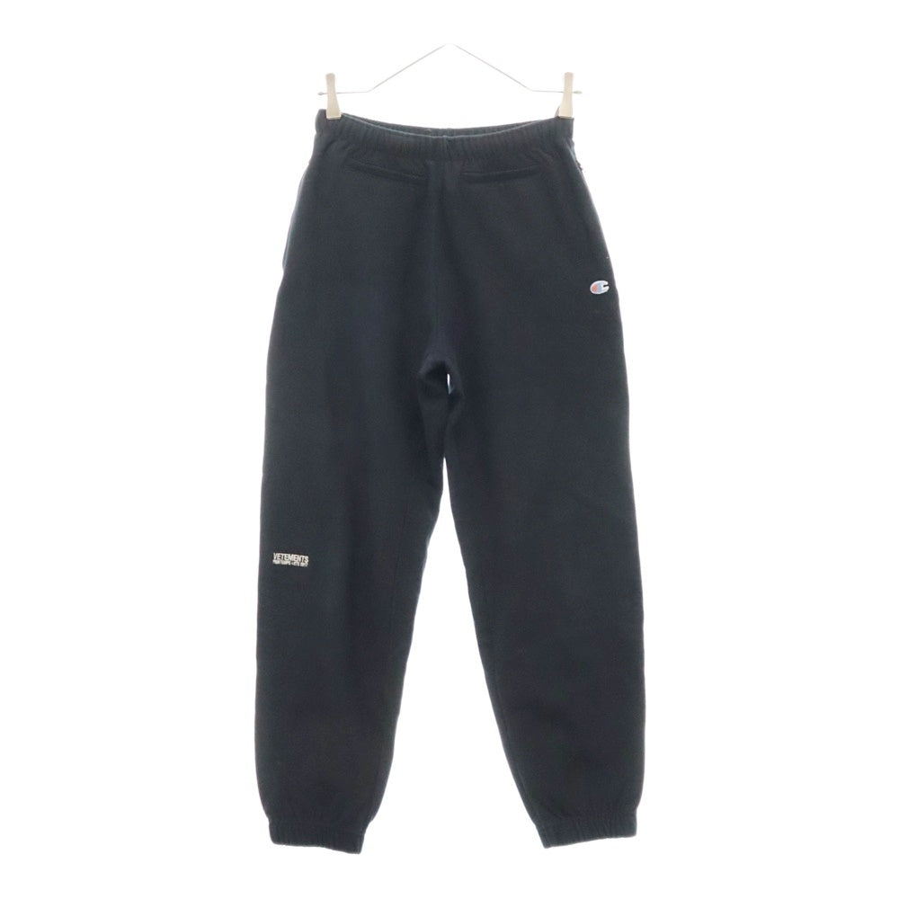 VETEMENTS(ヴェトモン) 17SS ×Champion Logo Sweat Pants ロゴスウェットパンツ ブラック MSS17CH19