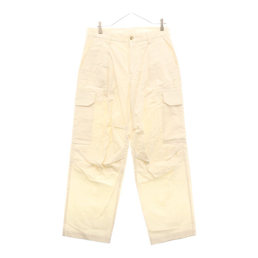 POLYPLOID(ポリプロイド) CARGO TUCK PANTS コットン タック カーゴパンツ アイボリー 12-A-07