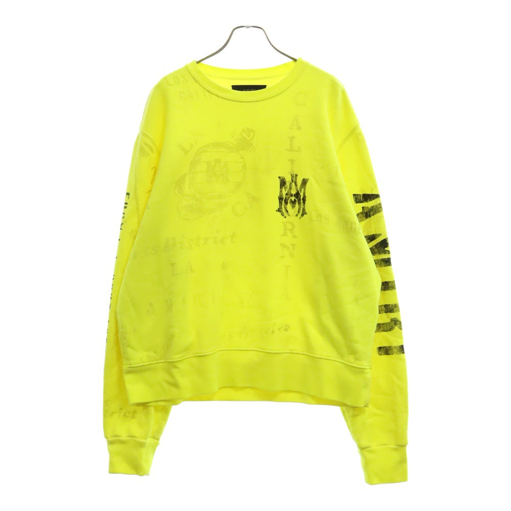 AMIRI(アミリ) スリーブロゴ クルーネック スウェットトレーナー イエロー