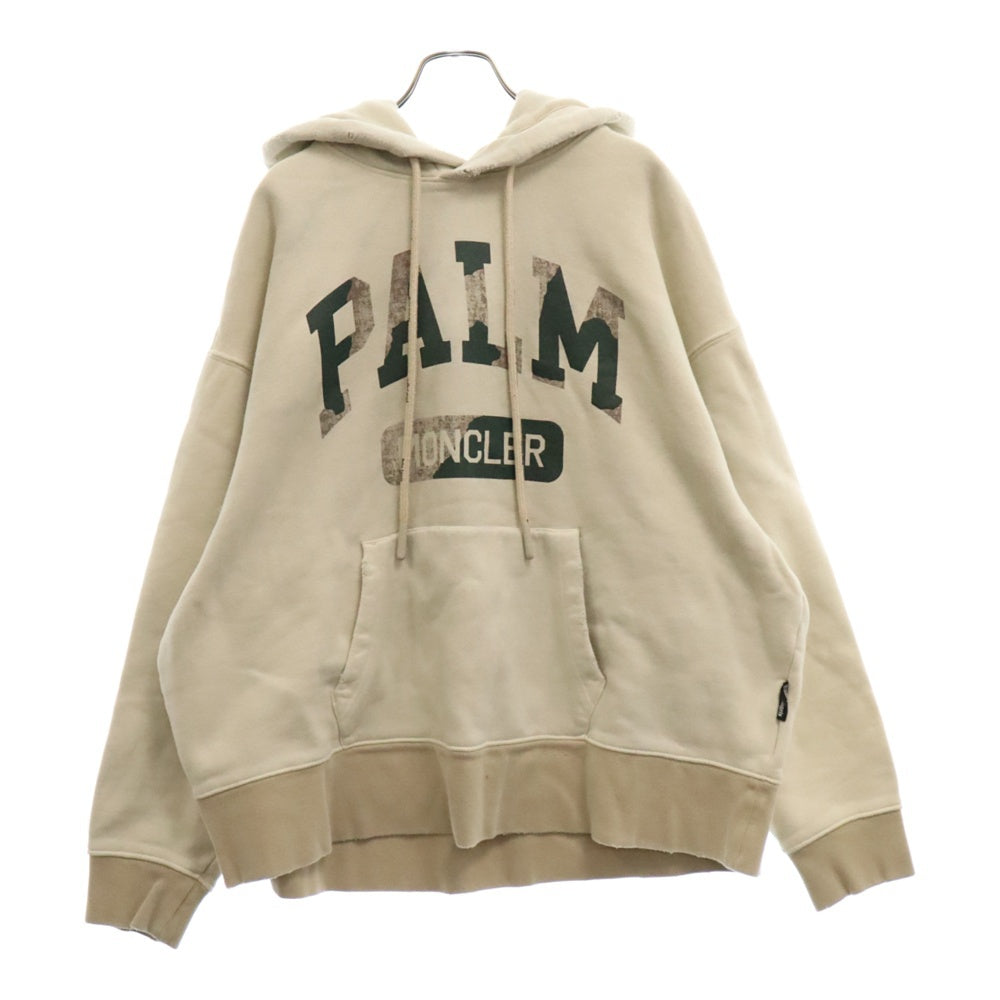 MONCLER(モンクレール) 23AW ×Palm Angels Palm Hoodie パーム エンジェルス ロゴプリント スウェット プルオーバーパーカー アイボリー I209L800009 M3638