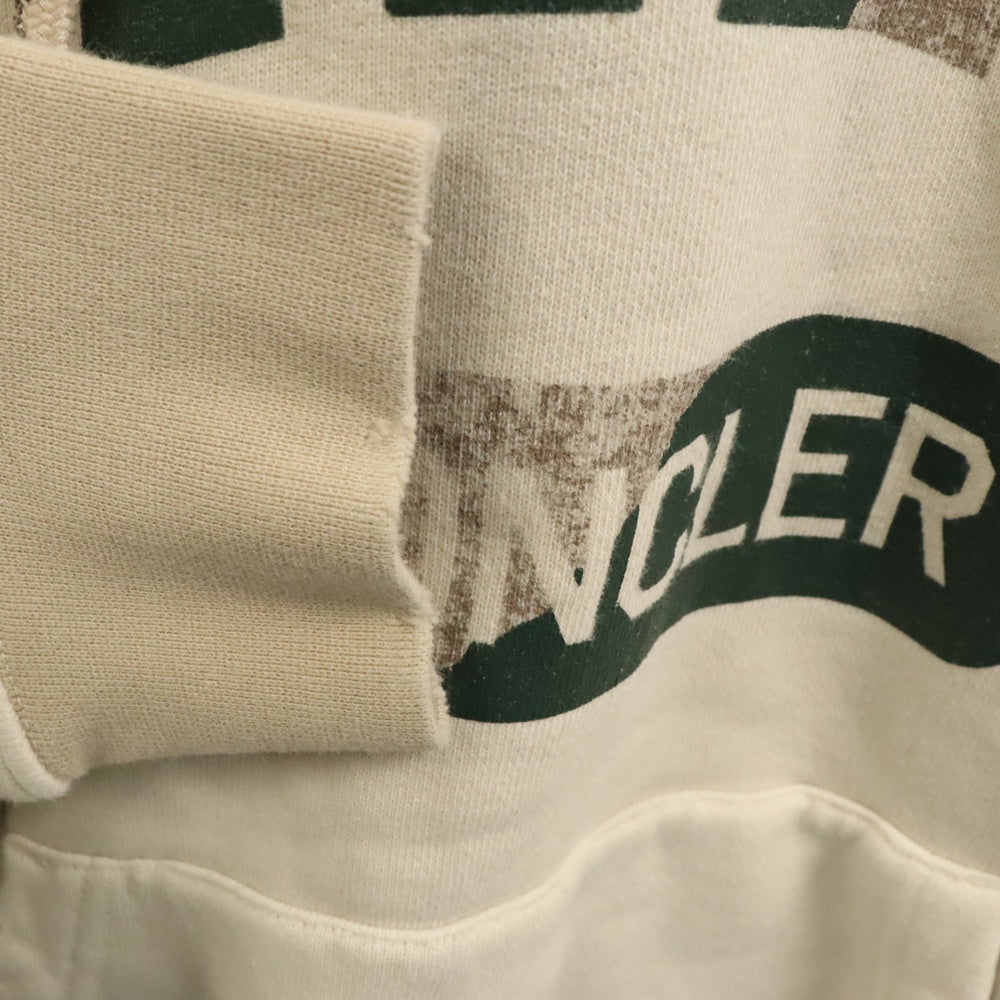 MONCLER(モンクレール) 23AW ×Palm Angels Palm Hoodie パーム エンジェルス ロゴプリント スウェット プルオーバーパーカー アイボリー I209L800009 M3638