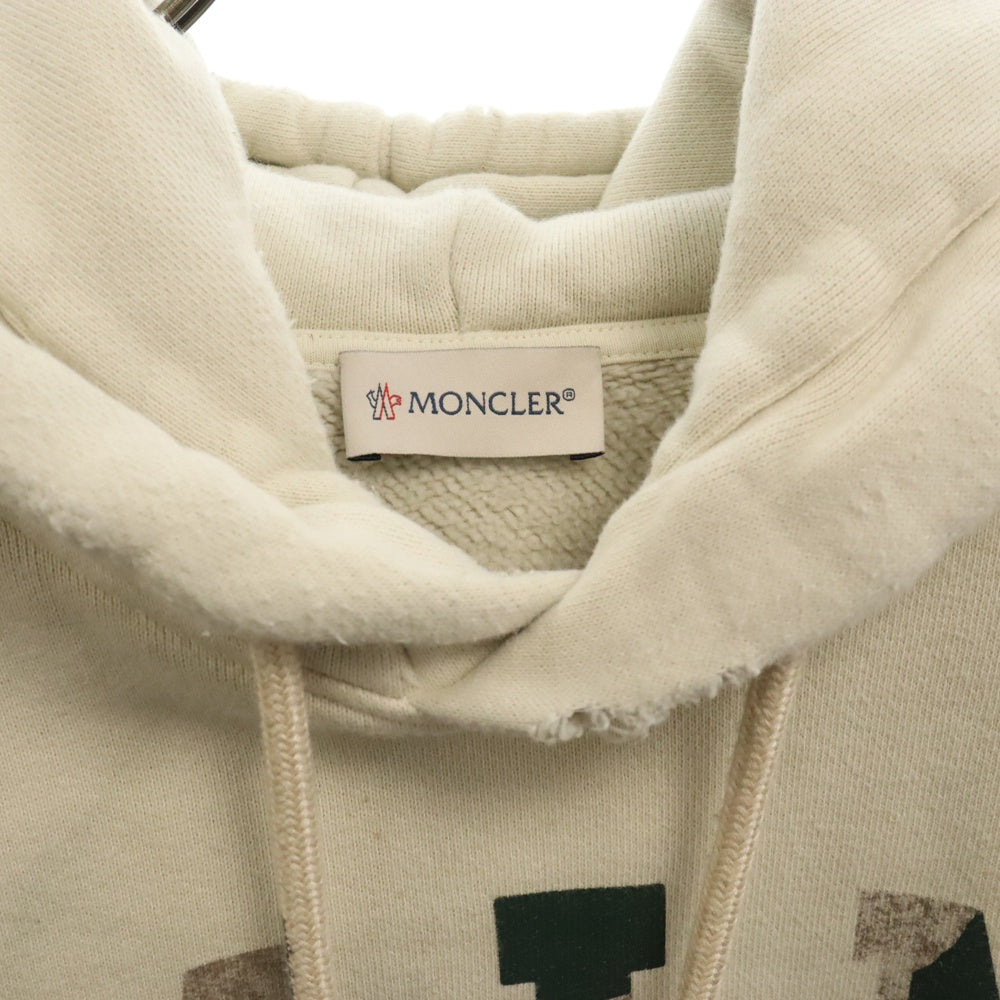 MONCLER(モンクレール) 23AW ×Palm Angels Palm Hoodie パーム エンジェルス ロゴプリント スウェット プルオーバーパーカー アイボリー I209L800009 M3638