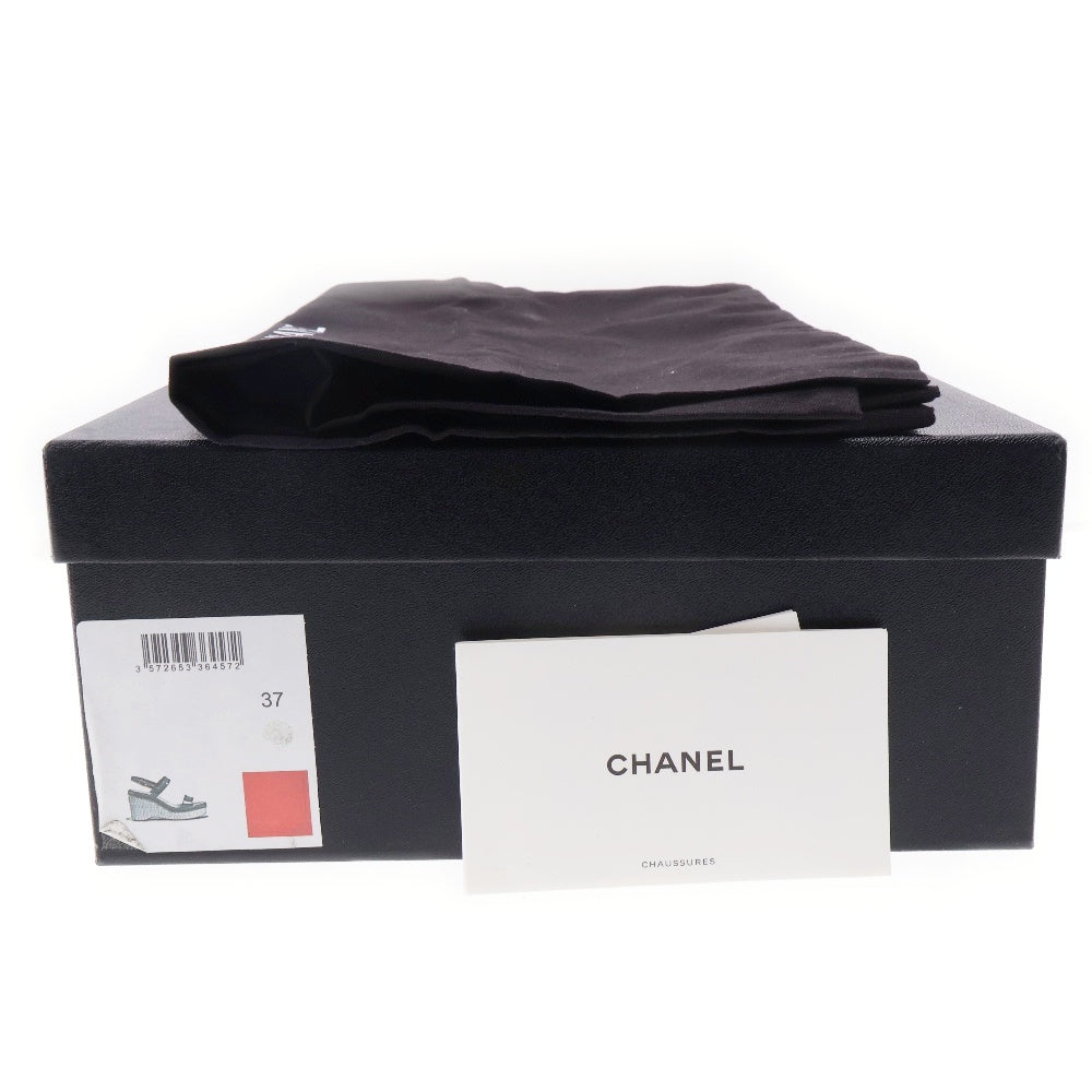 CHANEL(シャネル) ヒールココマーク ウェッジソール パテントレザー アンクルストラップ サンダル レッド レディース G35514 箱