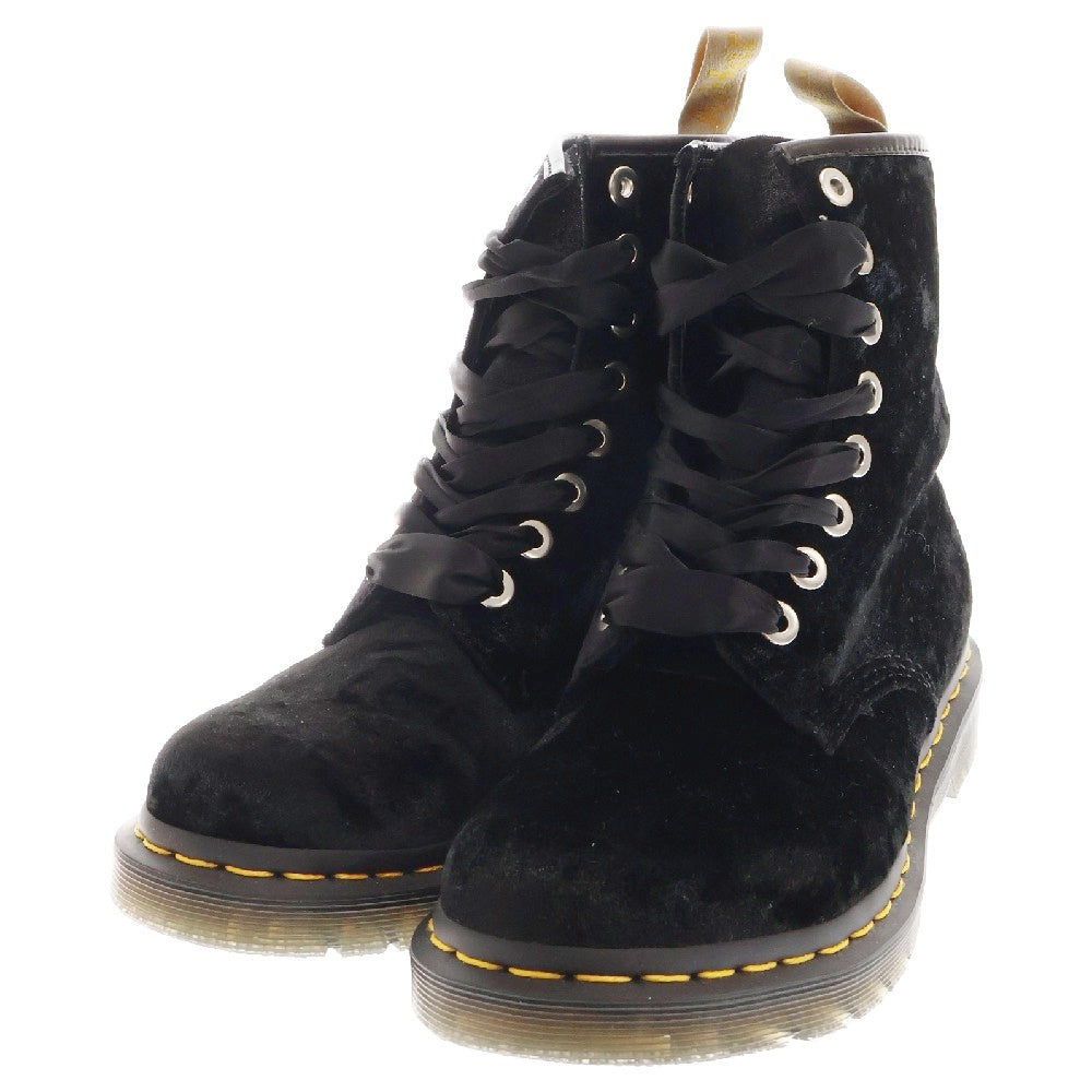 Dr.Martens(ドクターマーチン) 1460 VEGAN CRUSHED VELVET 8ホール ベルベット レースアップブーツ ブラック 31020001