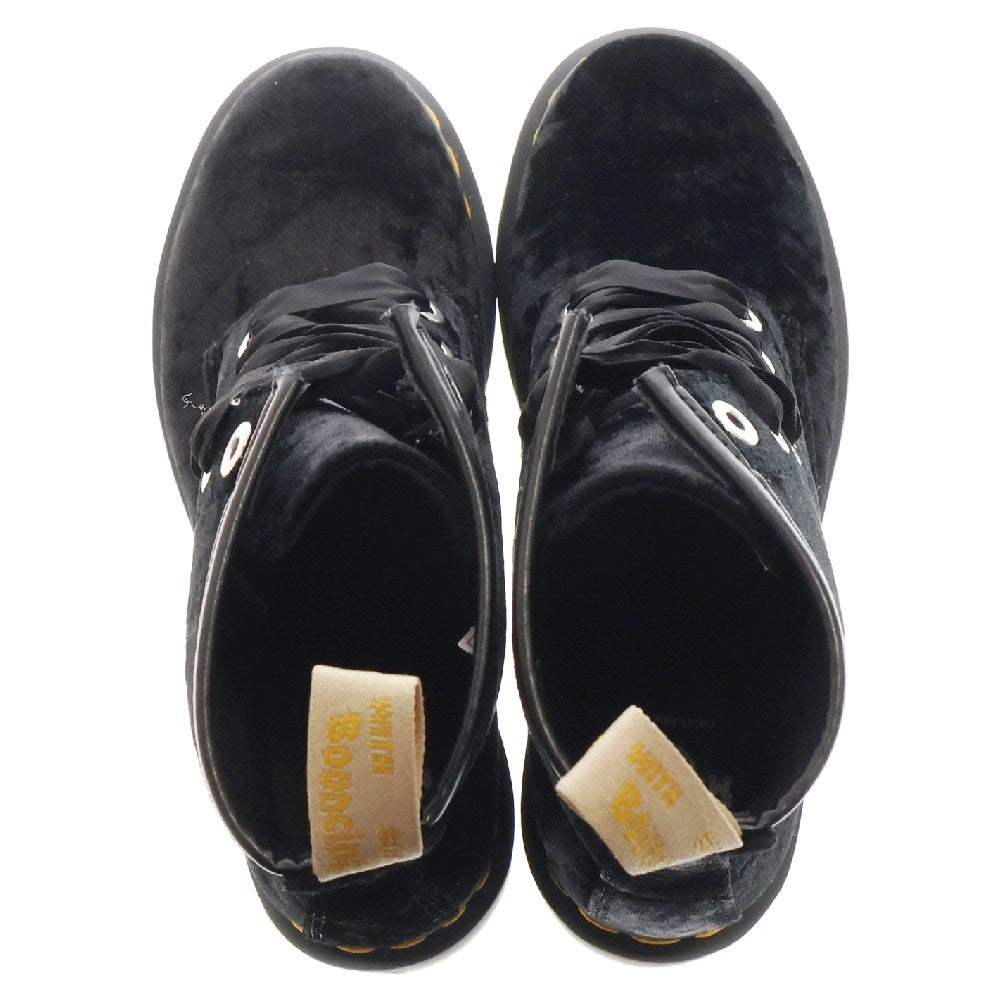 Dr.Martens(ドクターマーチン) 1460 VEGAN CRUSHED VELVET 8ホール ベルベット レースアップブーツ ブラック 31020001