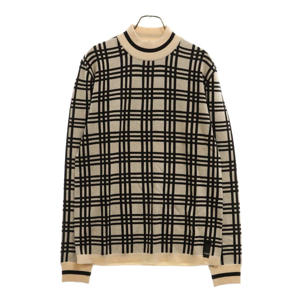 FENDI(フェンディ) モックネックニットセーター ブラック/ホワイト FZZ328