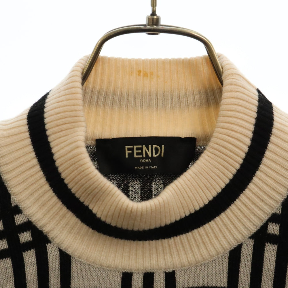 FENDI(フェンディ) モックネックニットセーター ブラック/ホワイト FZZ328