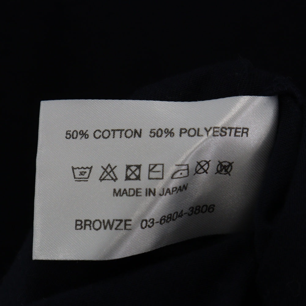 ENNOY(エンノイ) 24SS L/S T-Shirts ロゴパッチ付き 長袖カットソー ロンT ロングスリーブ ネイビー SS24BRENCT03NTL