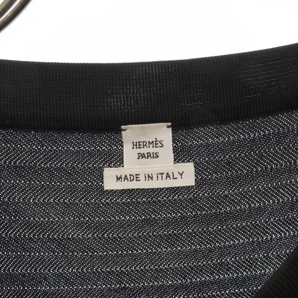 HERMES(エルメス) ツイルレーヌ ニット ショートスリーブ 半袖Tシャツ ブラック レディース
