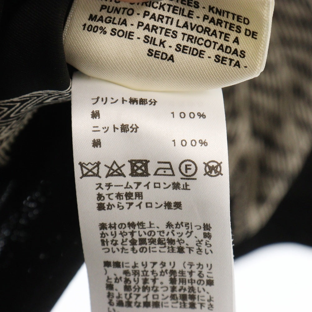 HERMES(エルメス) ツイルレーヌ ニット ショートスリーブ 半袖Tシャツ ブラック レディース