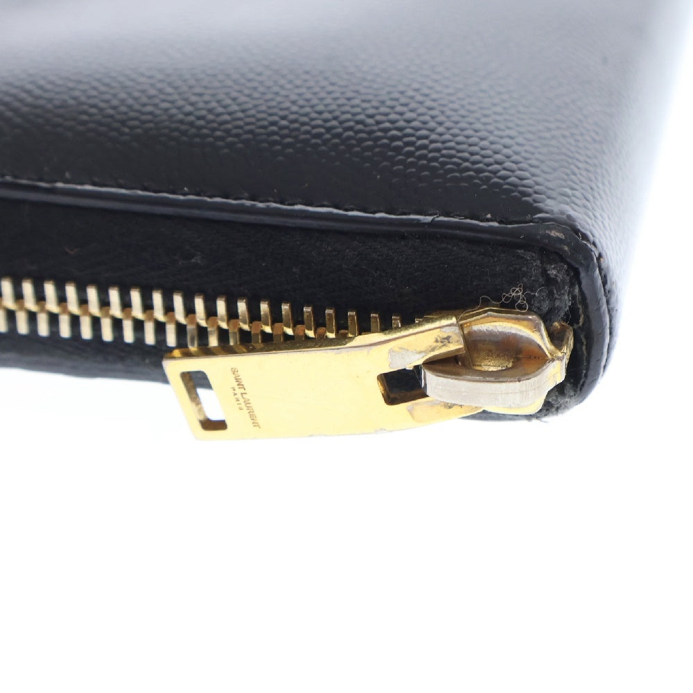 SAINT LAURENT PARIS(サンローランパリ) CLASSIC LETTERS ZIP AROUND ラウンドファスナー ウォレット 財布 ブラック