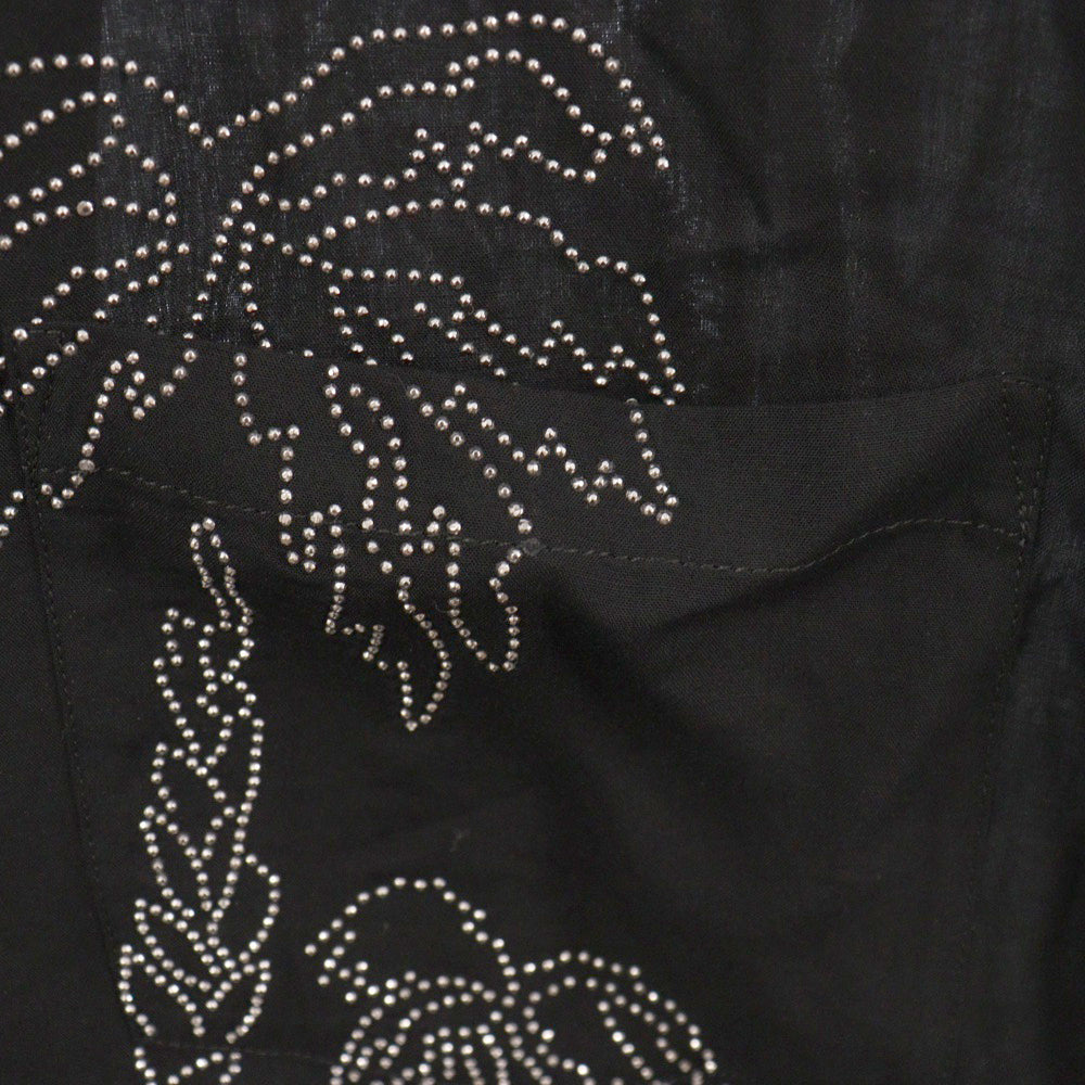 CELINE(セリーヌ) 23SS Embroidered Hawaiian Shirt in Viscose レーヨン エンブロイダリー ハワイアン 半袖シャツ ブラック 2C947852C