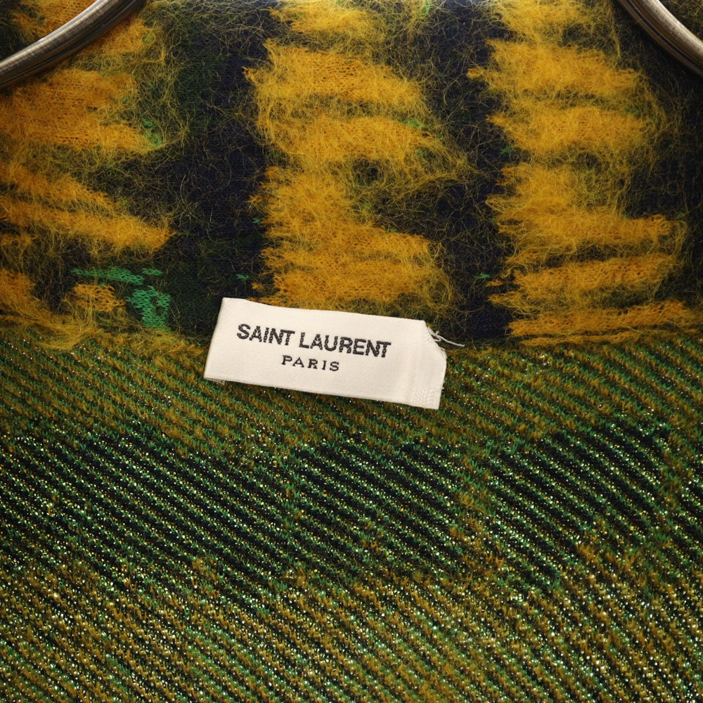 SAINT LAURENT PARIS(サンローランパリ) 21SS Mohair Wool Jacket ダブルプレスト モヘア混 ウール ジャケット イエロー/グリーン 645780 YAWS2