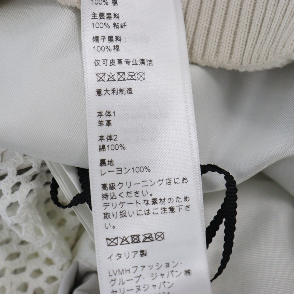 CELINE(セリーヌ) 22SS Mesh Hooded Jacket メッシュインサート付きシースルーレザージャケット フーテッドブルゾン ホワイト 2EB30577H