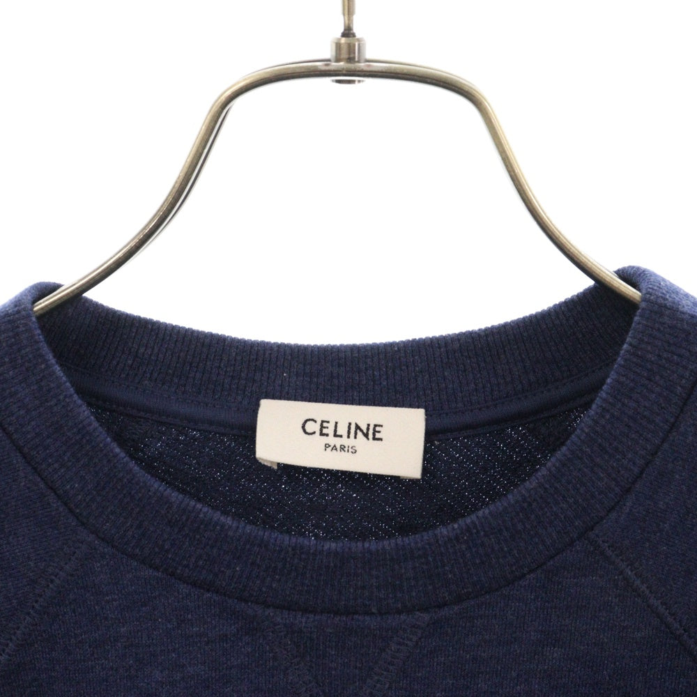 CELINE(セリーヌ) 22AW カシミア混 ロゴ スウェット トレーナー ネイビー 2Y148559K レディース