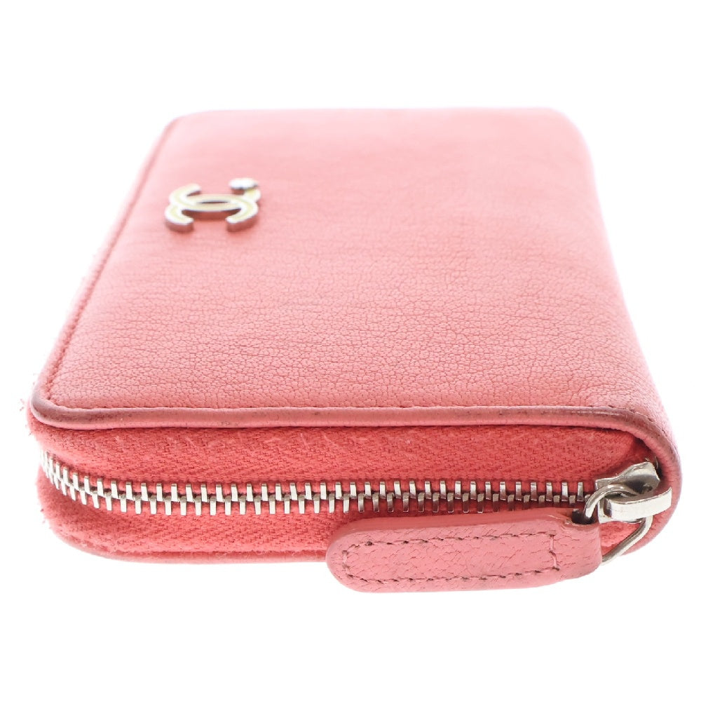 CHANEL(シャネル) ラッキーフラワー ラウンドファスナー長財布 ピンク