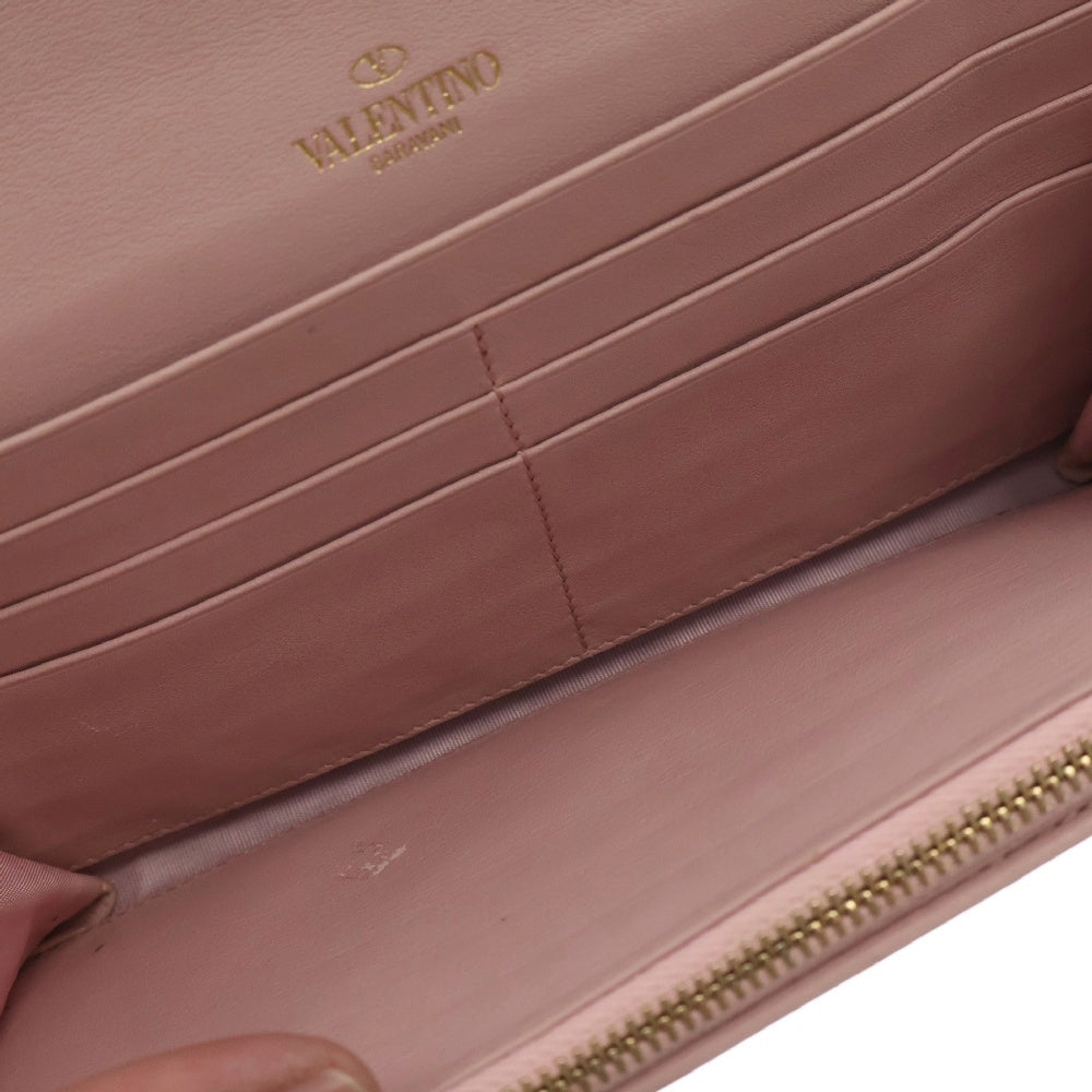 VALENTINO(ヴァレンチノ) Rockstud Wallet on Chain ロックスタッズ チェーンウォレット 長財布 ピンク