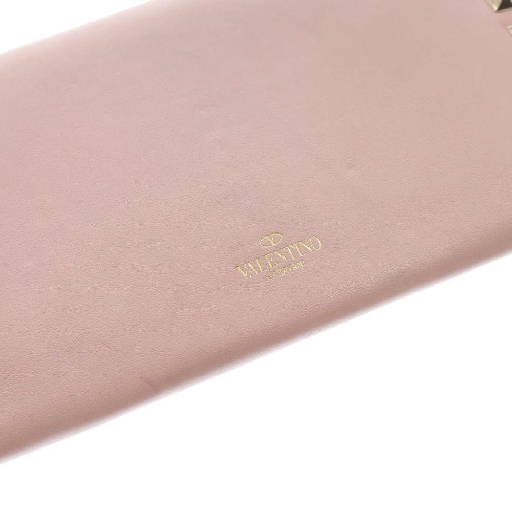 VALENTINO(ヴァレンチノ) Rockstud Wallet on Chain ロックスタッズ チェーンウォレット 長財布 ピンク