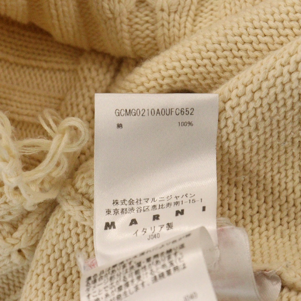MARNI(マルニ) 22AW KNITWEAR コットンダメージ クルーネック ニットセーター ベージュ GCMG0210A0 UFC652
