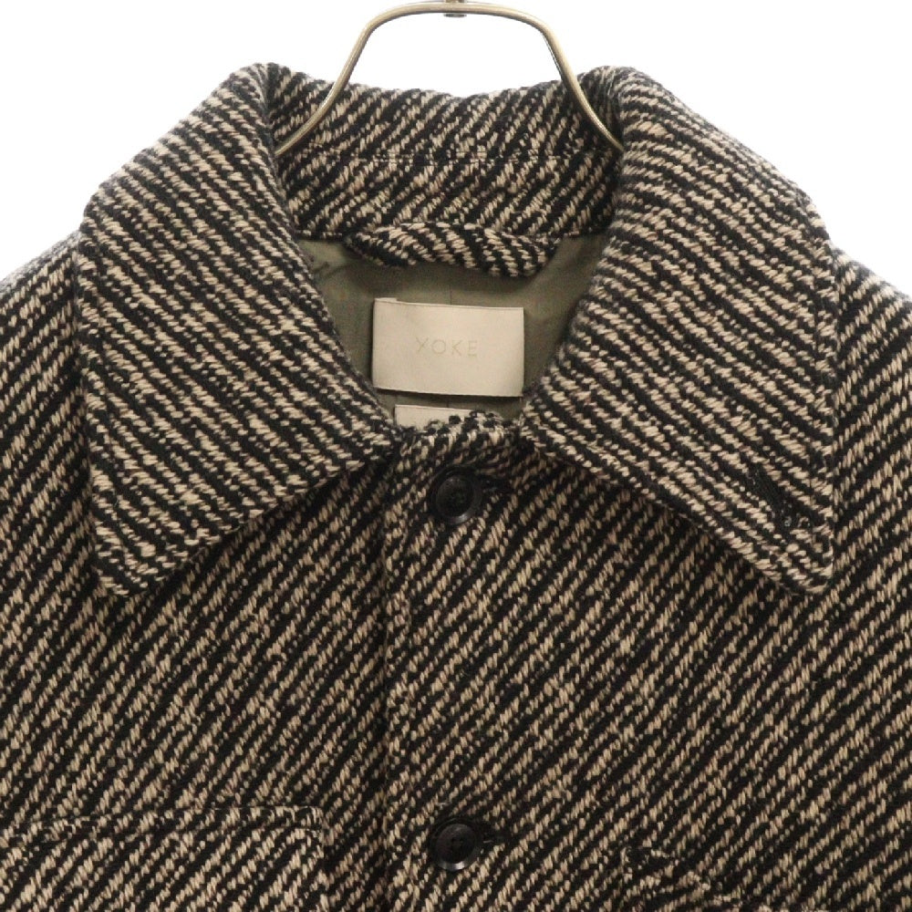 YOKE(ヨーク) 23AW WOOL NEP TWEED COVERALL JACKET ウール ネップ ツイード カバーオールジャケット ベージュ YK23FW0513B