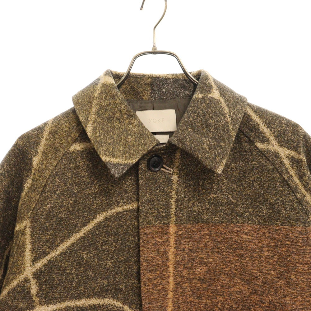 YOKE(ヨーク) 23AW JACQUARD BALMACAAN COAT ジャガード バルマカン ステンカラーコート マルチ YK23FW0524C