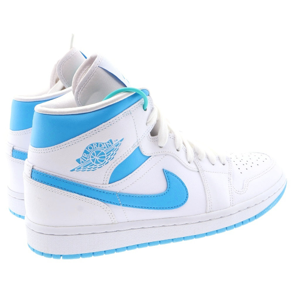 NIKE(ナイキ) WMNS AIR JORDAN 1 MID エアジョーダン 1 ミッド パウダーブルー ノースカロライナ ハイカットスニーカー ホワイト/ブルー BQ6472-114 US9.5/26.5cm