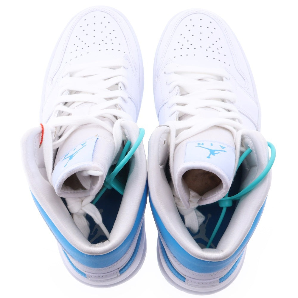 NIKE(ナイキ) WMNS AIR JORDAN 1 MID エアジョーダン 1 ミッド パウダーブルー ノースカロライナ ハイカットスニーカー ホワイト/ブルー BQ6472-114 US9.5/26.5cm