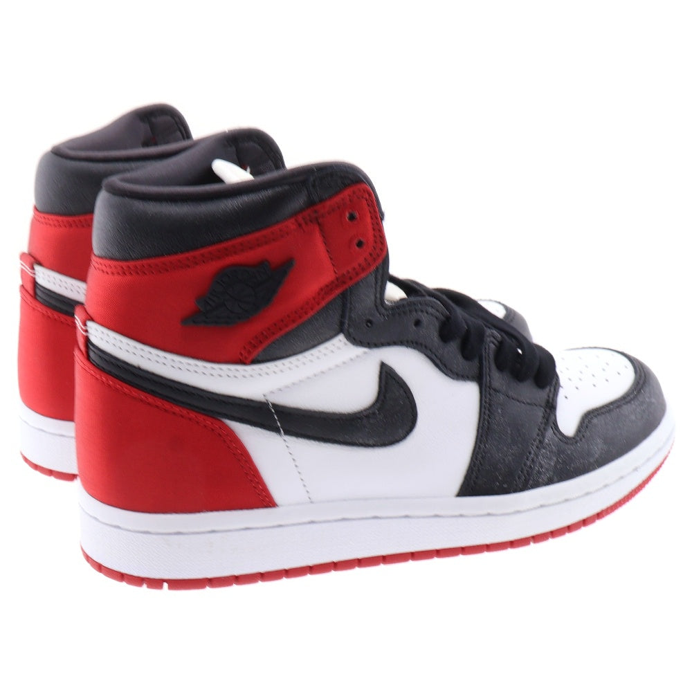 NIKE(ナイキ) WMNS AIR JORDAN 1 ウィメンズ エアジョーダン1 サテン ブラックトゥ ハイカットスニーカー ブラック/レッド US7/24cm CD0461-016