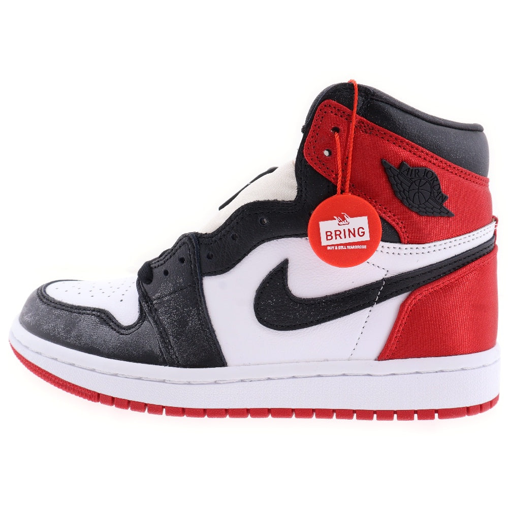 NIKE(ナイキ) WMNS AIR JORDAN 1 RETRO HIGH CD0461-016 ウィメンズ エアジョーダン1 サテン ブラックトゥ ハイカットスニーカー ブラック/レッド US6/23cm