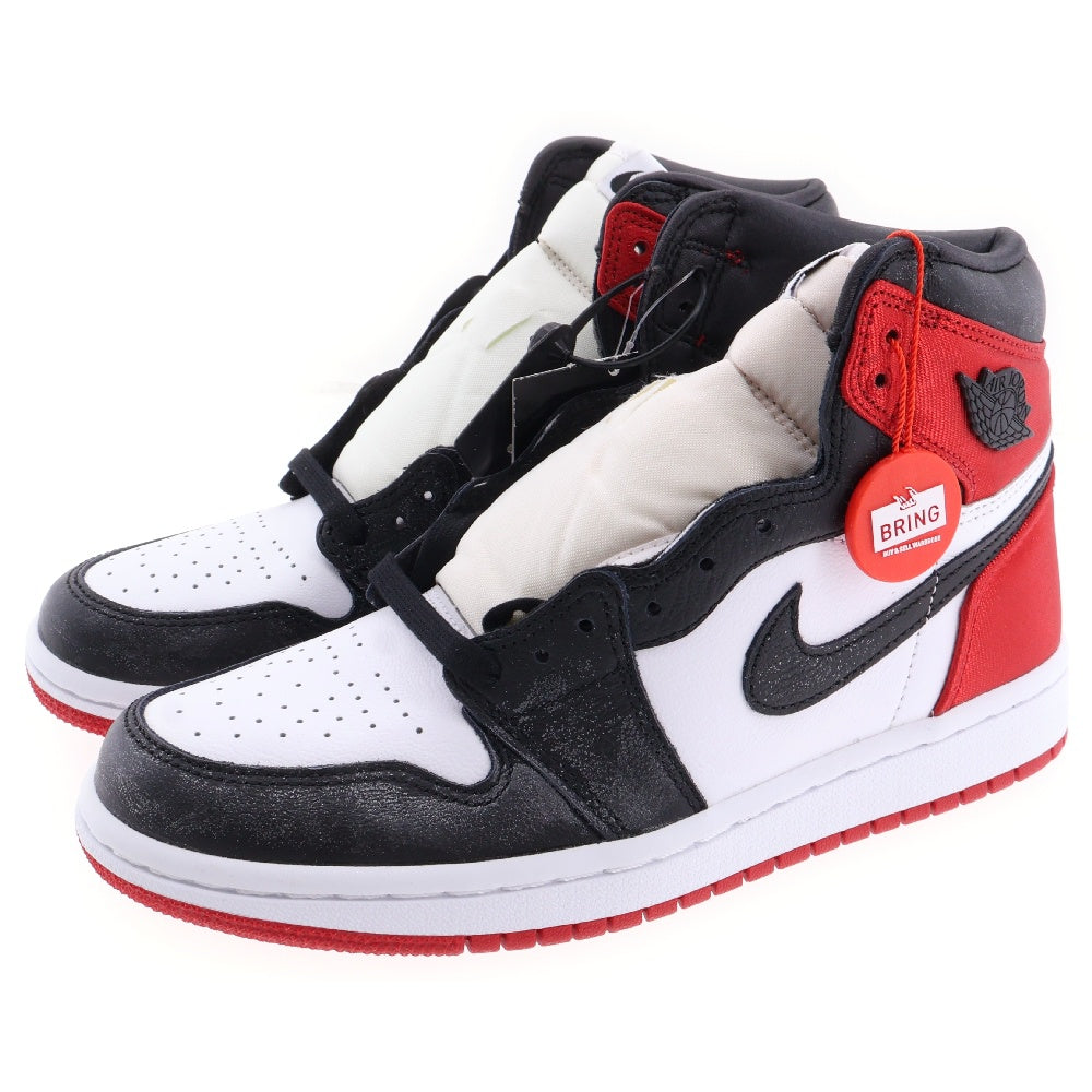 NIKE(ナイキ) WMNS AIR JORDAN 1 RETRO HIGH CD0461-016 ウィメンズ エアジョーダン1 サテン ブラックトゥ ハイカットスニーカー ブラック/レッド US6/23cm