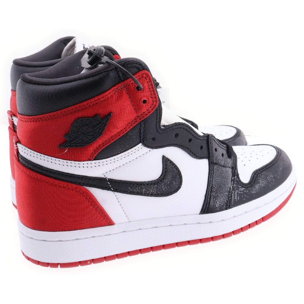 NIKE(ナイキ) WMNS AIR JORDAN 1 RETRO HIGH CD0461-016 ウィメンズ エアジョーダン1 サテン ブラックトゥ ハイカットスニーカー ブラック/レッド US6/23cm