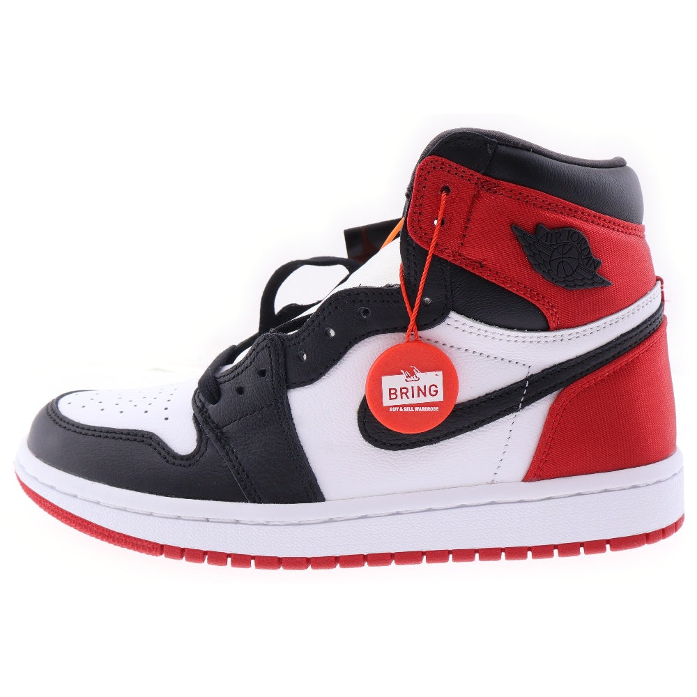 NIKE(ナイキ) WMNS AIR JORDAN 1 ウィメンズ エアジョーダン1 サテン ブラックトゥ ハイカットスニーカー ブラック/レッド US6/23cm CD0461-016